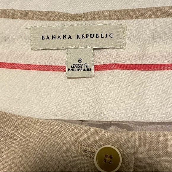 Banana Republic linen lined pencil skirt beige tan khaki Beach Work Summer size6 - Picture 12 of 12